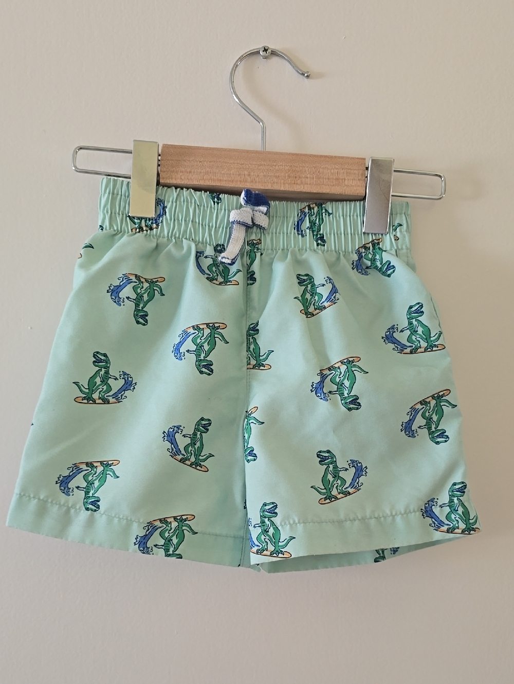 Joe Fresh Mint Green Surfing Dino Swim Trunks